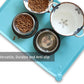 Hoki Found Large Silicone Pet Food Mats - Non Slip Bowl Placemats - Waterproof Dog Cat Food Mats For Floors - Glacier