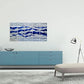SYGALLERIER Abstract Coastal Metal Wall Art Handcrafted Big 3D Blue and Silver Artwork Modern Sea Waves Pictures Contemporary Sculpture for Living Room Bedroom Bathroom Decor