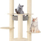 Tangkula Wood Cat Tree, 59 Inch Multi-Level Cat Tower with Top Padded Perch, Hammock, 3 Platforms & Sisal Scratching Posts, Large Modern Cat Tree Tower for Indoor Cats Kittens (59 Inch)