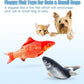 TOOGE 2 Pack 9" Floppy Fish Cat Toys with SilverVine and Catnip for Indoor Cats for Small Dogs Interactive Automatic Flopping Kicker Toys for Cats Puppy (Red Carp + Carp)