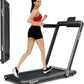 GYMAX Walking Pad, Dual LED Display 2 in 1 Under Desk Treadmill for Home with Remote & Smart App Control, 2.25HP Foldable Portable Treadmill Running Machine for Office Small Space