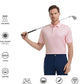 Men's Golf Polo Shirts Short Sleeve Striped Performance Moisture Wicking Dry Fit Golf Shirts for Men