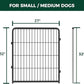 FXW Homeplus Unleashed Indoor Dog Playpen - Stress-Free and Safe Play, Heavy Duty 32 Inch 4 Wire Panels Dog Pen for Small and Medium Dogs, Black│Patented