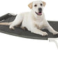 Veehoo Elevated Dog Bed for Outdoor, Cooling Waterproof Raised Dog Cots Beds for Large Dogs, Curved Off Ground Pet Hammock Cot Lifted for Outside, up to 85lbs, White Legs, Black 42"