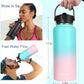 Water Bottle Insulated 32oz 40oz 64oz 128oz Straw Lid Spout Lid & 3 Lids, Leak Proof, Vacuum Insulated,Stainless Steel Water Bottle Wide Mouth for Sports, Gym or Office