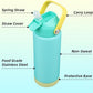 Insulated Water Bottle with Straw Lid,18 oz Stainless Steel Vacuum Metal Bottle with Silicone Handle,Twilight Blue