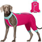 ROZKITCH Dog Surgery Leg Sleeve Rear Legs, Male Female Pet Prevent Licking Wound Elbow Knee Protector, Dog Recovery Suit Cone Collar Alternative Pants Shirt for Wound Heal Wrap Rosered 3XL