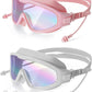 Adult Swimming Goggles,Leak-Proof,Anti-Fog Pool Glasses,Wide View Swim Goggles with Ear Plugs and Nose Clip
