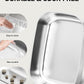 Stainless Steel Sifting Litter Box with Lid, Metal Litter Pan Tray with Scoop for Big Cats & Multi Cat, Extra Large Cats Litterbox Odor Control, Easy Clean (with Enclosure & Step, X-Large)