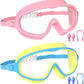 Swim Goggles for Kids 3-15 with Earplugs Large Frame Anti-Fog/UV Swimming Goggles for Boys Girls Toddler 2PCS