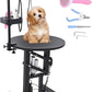 Electric Hydraulic Lift Pet Dog Grooming Table, 24Inch 360° Rotating Grooming Desktop for Small Dogs, with Overhead Arm, Wireless Remote, Tool Organizer, Black