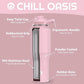 Chill Oasis Water Bottle | Compatible With Popular Flavor Cartridges | BPA Free, Leak Proof, Double-Walled Vacuum Insulated Stainless Steel, and Dishwasher Safe | Cold for 24 Hours (Pink, 32oz)