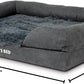 The Dog’s Bed, Large Grey Fur, Memory Foam, Pain Relief: Arthritis, Hip & Elbow Dysplasia, Post Surgery, Lameness, Supportive, Calming, Waterproof Washable Cover, Veterinary Approved