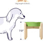 LE TAUCI Ceramic Slow Feeder Dog Bowls Elevated for Small and Medium Breed, Dog Bowls with Wooden Stand, 1.5 Cups Pet Dishes to Slow Down Eating, Anti-Gulping Pet Feeding Dishes, Clover Green