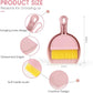 Small Broom and Dustpan Set,mini Compact Portable, for Home, Sofas, Kitchen countertops, Storage Shelves, Office desks, bathrooms, and pet Areas (Pink)