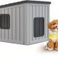 DRATO Dog House Indoor and Outdoor with Weatherproof Roof Removable Floors for Small to Middle Sized Dogs Easy to Assemble (Gray, 24.65 * 21.5 * 22.21)