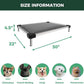 FXW TitanNest Chew-Proof Elevated Dog Bed, Raised Cot for Indoor/Outdoor/Camping Use, Durable & Washable Padded Pet Bed for Extra-Small Dogs, 30.0" L x 22.0" W x 4.5" H, Gray