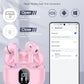 Wireless Earbuds, Bluetooth 5.4 Headphones Bass Stereo, Ear Buds with Noise Cancelling Mic, IP7 Waterproof in Ear Earphones, 36H LED Display Bluetooth Earbuds for Laptop Pad Phones Sports, Pink