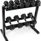 WF Athletic Supply Rubber Encased Hex Dumbbells with Rubber Grip Contoured Handle for Muscle Toning, Strength Building & Full Body Workout