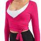 Women Tie Front Shrug Long Sleeve Bolero Cardigan Lightweight Casual Tops