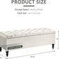 Ottoman with Storage,50.2-inch Upholstered End of Bed Storage Bench for Bedroom,for The Living Room,for Entryway, with Button and Safety Hinges,Detachable (White)