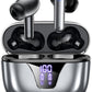 ZIUTY Wireless Earbuds Bluetooth Headphones, 50H Playtime Ear Buds with Mic, LED Digital Display Charging Case, IPX7 Waterproof, Deep Bass Stereo, in-Ear Earphone for iPhone Andriod Phone