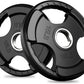 RitFit Olympic Rubber Grip Plates for Barbell, 2-Inch Weight Plates for Weightlifting and Strength Training in Home & Gym, Single, Pair and Sets(2.5/5/10/25/35/45 LB)