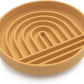 The Slowdown Bowl Silicone Slow Feeder for Cats & Dogs, Slow Eating Mealtime Solution with Modern Lick Mat Design, Reduces Gulping, Fits 1 Cup 6” Across x 1.25” Tall, Small-Honey