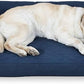 Furhaven Cooling Gel Dog Bed for Large Dogs w/ Removable Bolsters & Washable Cover, For Dogs Up to 95 lbs - Quilted Sofa - Navy (Blue), Jumbo/XL
