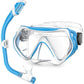 Snorkeling Gear, Dry Snorkel Set180° Panoramic Wide View,Anti-Fog Scuba Diving Mask, Professional Snorkeling Gear for Free Breathing, Swimming, Diving