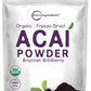 Organic Acai Powder, 8oz | 100% Natural Fruit Powder | Freeze-Dried Brazilian Wildberry Source | No Sugar & Additives | Great Flavor for Drinks, Smoothie, & Beverages | Non-GMO & Vegan Friendly