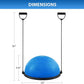 ZELUS Balance Ball Trainer with Resistance Bands and Foot Pump, Inflatable Yoga Ball for Home Gym Workouts, 23 Inch Exercise Half Ball for Balance Training Core Strength Fitness More, 330lb Cap