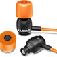 LUDOS Clamor Wired Earbuds in-Ear Headphones, 5 Years Warranty, Earphones with Microphone, Noise Isolating Ear Buds, Memory Foam for iPhone, Samsung, School Students, Kids, Women, Small Ears - Orange