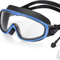 Adult Swimming Goggles,Leak-Proof,Anti-Fog Pool Glasses,Wide View Swim Goggles with Ear Plugs and Nose Clip