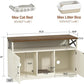 Cat Litter Box Enclosure for 2 Cats, 47" Double Hidden Litter Box Furniture with Scratch Pad, Farmhouse Indoor Litter Box Cabinet Cat Washroom, White