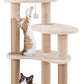 PETSITE 65 inch Cattail Cat Tree Tower, Multi-Level Cat Tower with Natural Jute Scratching Posts, Cat Bed, Top Perch, Dangling Balls and Jumping Platforms, Modern Tall Cat Tree for Indoor Cats