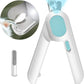 Odoland Cat Nail Clipper with LED Light and Nail File, Dog Claw Trimmer with Bright Light to Avoid Excessive Cutting - Pet Grooming Tool for Tiny Dog Cat Kitten Bunny Rabbit Blue