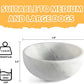 White Marble Dog Bowl - Non-Slip, Non-Tipping, Heavy Duty for Large Dogs - African Natural Stone Water and Food Bowl, Holds 4.6 Cups (7.5lbs)