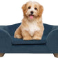 SHAVI Pet Sofa Dog Couch for Small Pet Dog and Cats, Low Back Lounging Bed with Velvet Modern Cat Couch Easy-to-Clean(Blue)