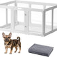 Acrylic Dog Playpen-Clear Dog Play Pen Indoor for Puppy-24”H 10Panels Transparent Pet Fence for Small Animals Rabbit Cat Ferret Whelping Crate Enclosure Cage Kennel with Easy Assembly