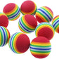 12 Pack Rainbow Cat Toy Balls Soft EVA Foam Interactive Indoor Kittens Favorite Toys 1.38" Dia. Small Dogs Puppies Toy Balls Bulk Activity Chase Quiet Play Sponge Ball