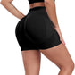 CHRLEISURE Women's 4 Packs Workout Gym Shorts, High Waisted Butt Lifting Scrunch Butt Seamless Booty Shorts