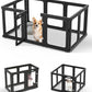 Dog Playpen, Clear Acrylic Plastic Puppy Playpen Indoor, Pet Pen for Puppy Cat Bunny, Transparent Easy Assemble Foldable Whelping Box for Dogs, Puppy Playpen with Gate (23.6" Height, 10PCS)