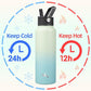 40oz Insulated Water Bottle Stainless Steel Sport Bottles with 3 Lids,Mint