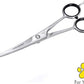 Tweezerman 7" Pet Grooming Scissors with Safety Round Tips, Professional Curved Grooming Shears for Dogs and Cats