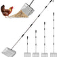 Large Chicken Poop Scooper, Metal Coop Scoop with 32" to 67" Adjustable Long Stainless Steel Handle, Chicken Poop Scooper for Sand with Heavy Duty Sifting Shovel for Chicken/ Horse/ Pet Coops (10 IN)