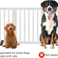 Dog Gates for The House Freestanding Foldable Pet Gates for Doorways 3 Panels 24'' Tall with 2PCS Support Feet Wooden White Dog Gate for Stairs