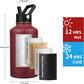 Insulated Water Bottle 64oz,Triple Wall Vacuum Stainless Steel(Dishwasher Safe),Leak Proof & Non-BPA,Flask Jug with Paracord Handle & Straw Spout Lids Sports