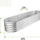 Land Guard 8×2×1.5ft Galvanized Raised Garden Bed Kit, Raised Garden Boxes Outdoor, Oval Metal Raised Garden Beds for Vegetables, Silver