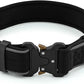 Plutus Pet Tactical Dog Collar, Reflective, Adjustable Heavy Duty Dog Collar, Soft Padded and Comfortable, for Small Medium and Large Dogs (Black, S)